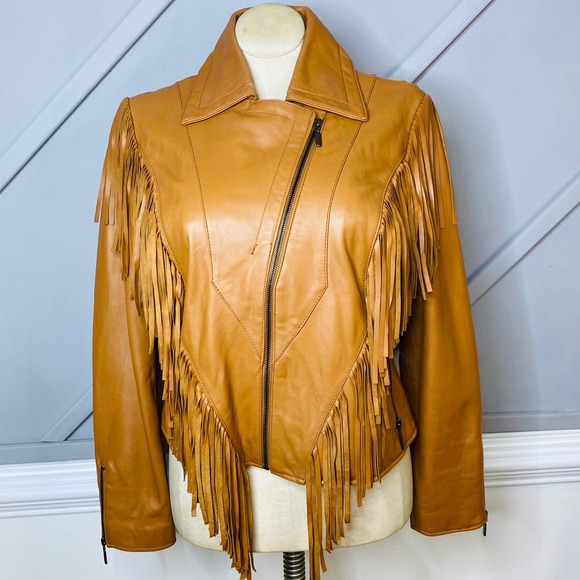 Joseph Israel Jackets & Blazers - Joseph Israel New York Lamb Leather Western Fringe Jacket Women's Size L